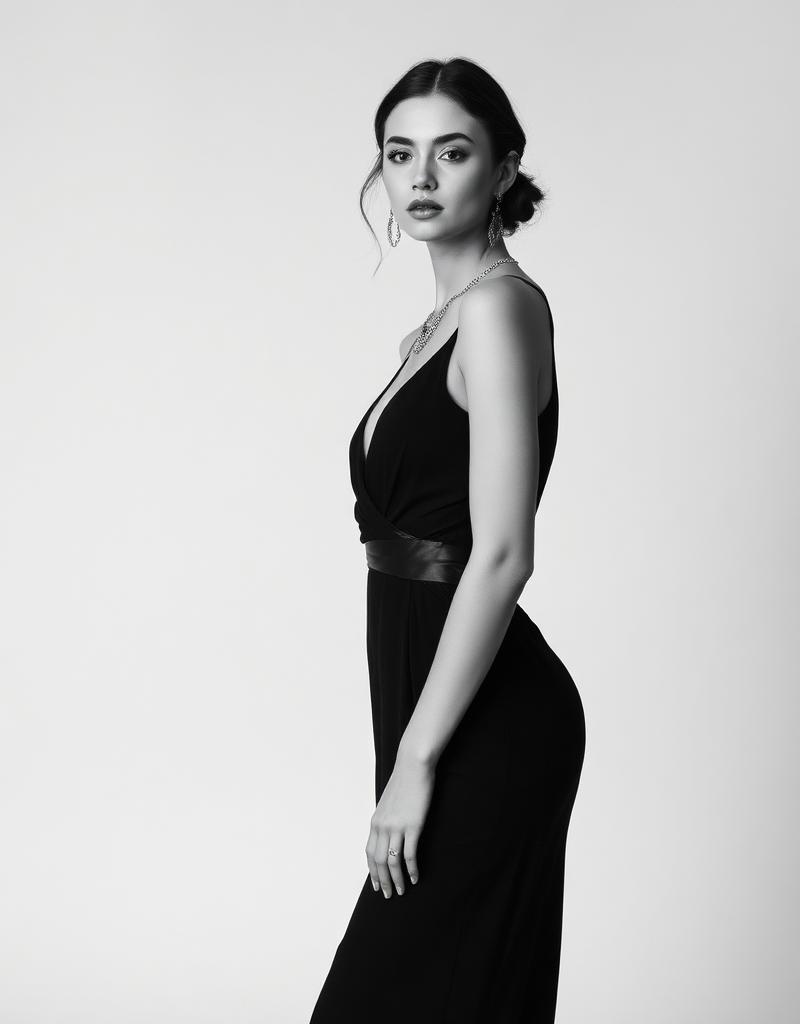 Monochrome Noir outfit — Evening look